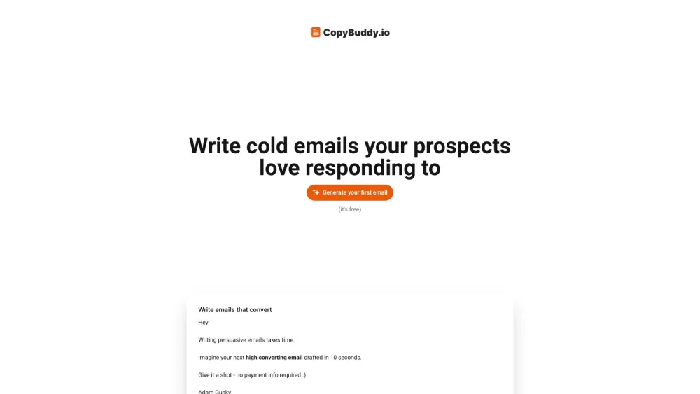 CopyBuddy.io: Cold Email AI Tool