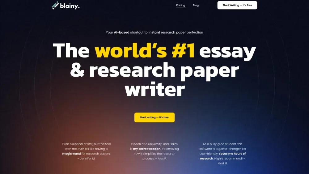 Blainy: AI Tool for Research Paper Writing