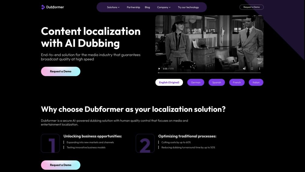 Dubformer: AI Dubbing & video localization provider