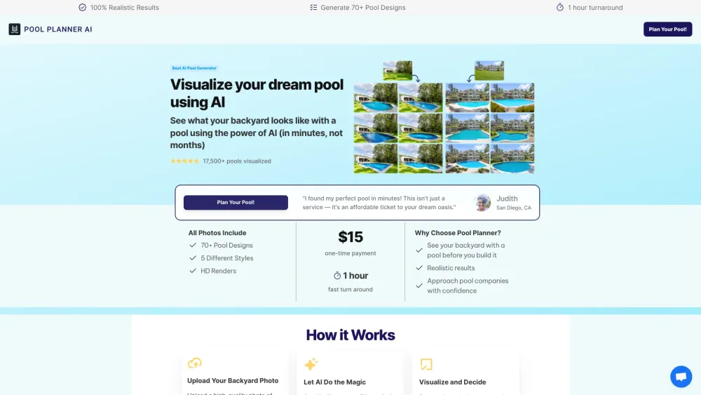 Pool Planner AI: Dream Pool Visualization AI Tool