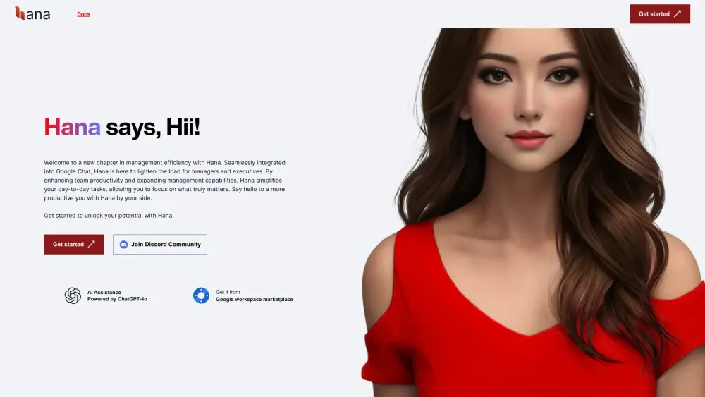 Hana - AI-Powered Google Chat Assistant: AI Tool for Teams