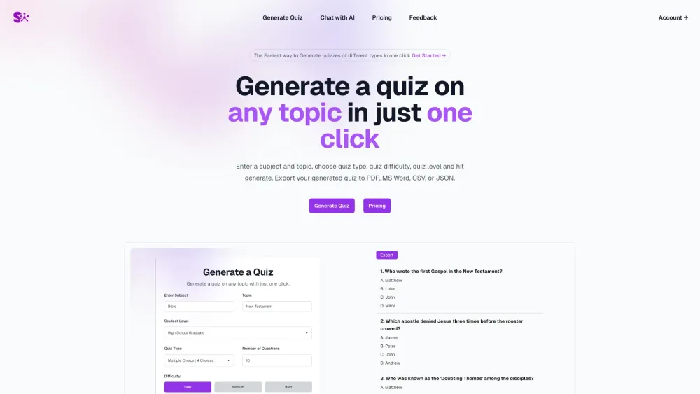 SemajAI: AI Tool for Instant Quiz Generation