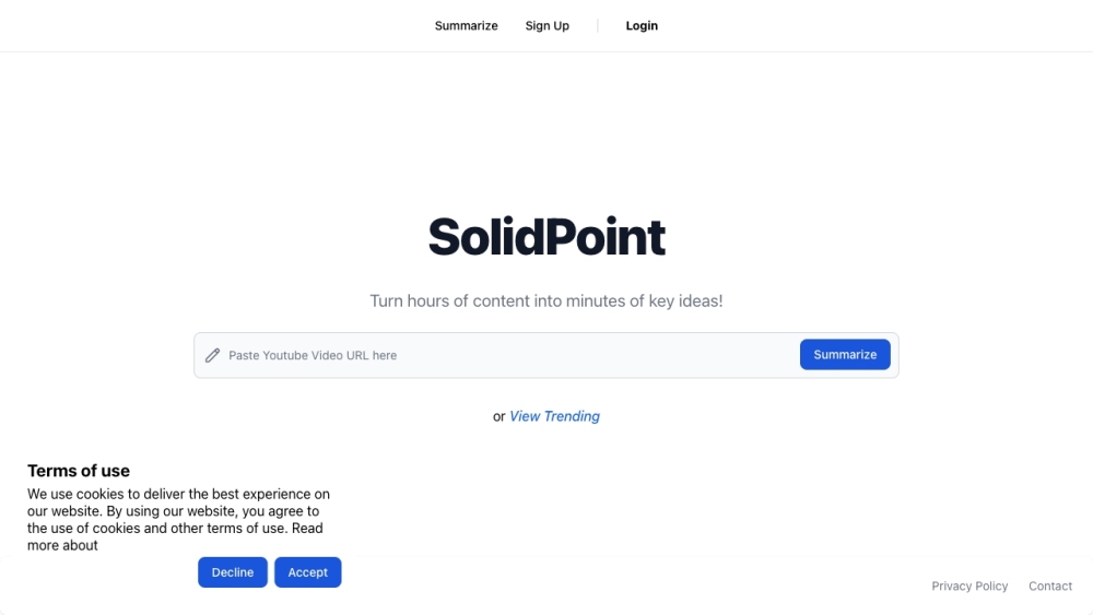 SolidPoint: AI Tool for Condensing Videos into Concise Summaries