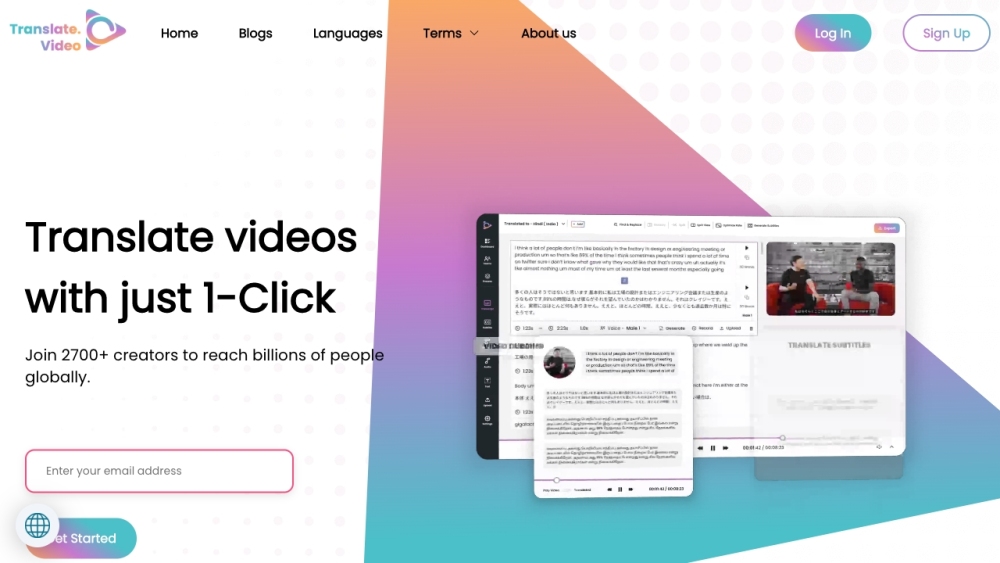 Translate.Video: Translate Videos into 75+ Languages