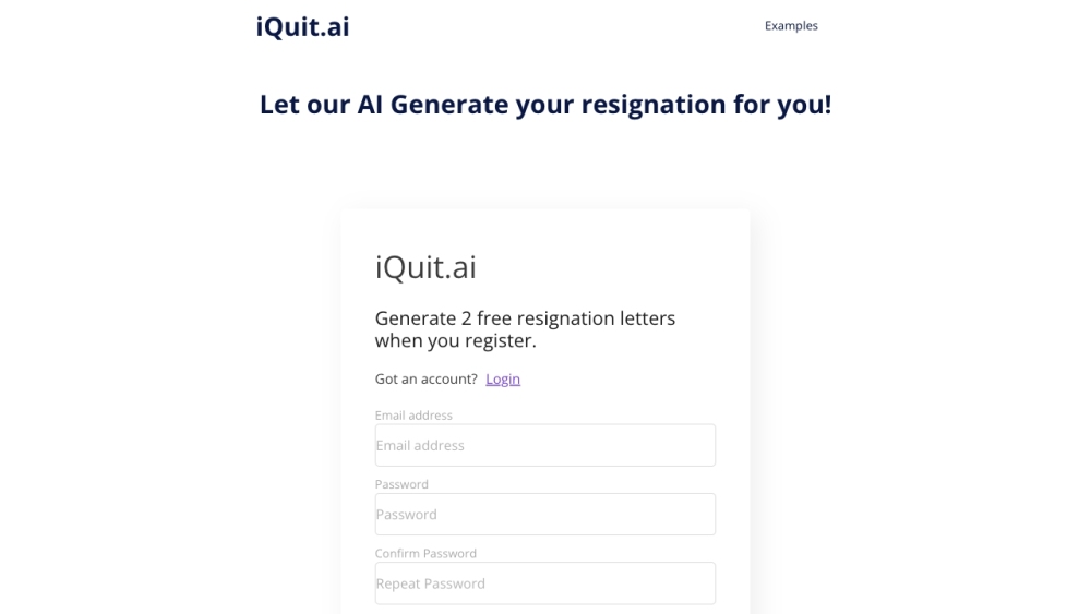 iQuit.ai: AI Tool for Crafting Resignation Letters