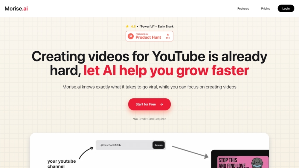 Morise.ai: All-in-one AI tool for YouTube creators