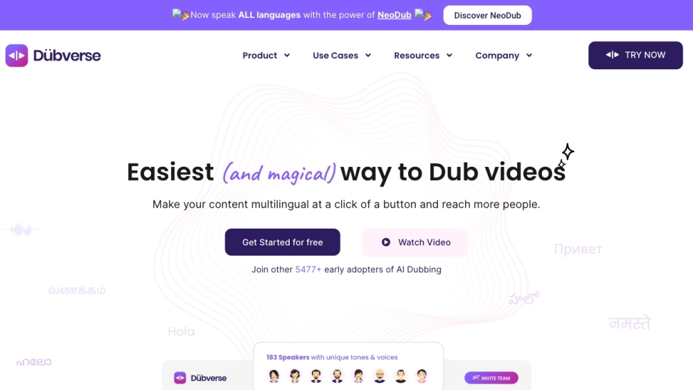 Dubverse: AI Tool for Video Dubbing Platform