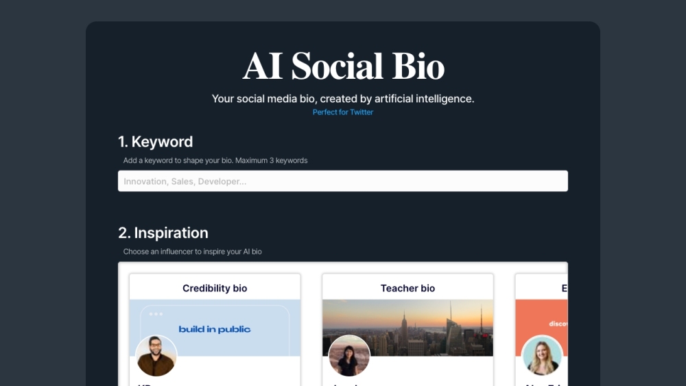 AI Social Bio: The AI Tool for Perfect Bios