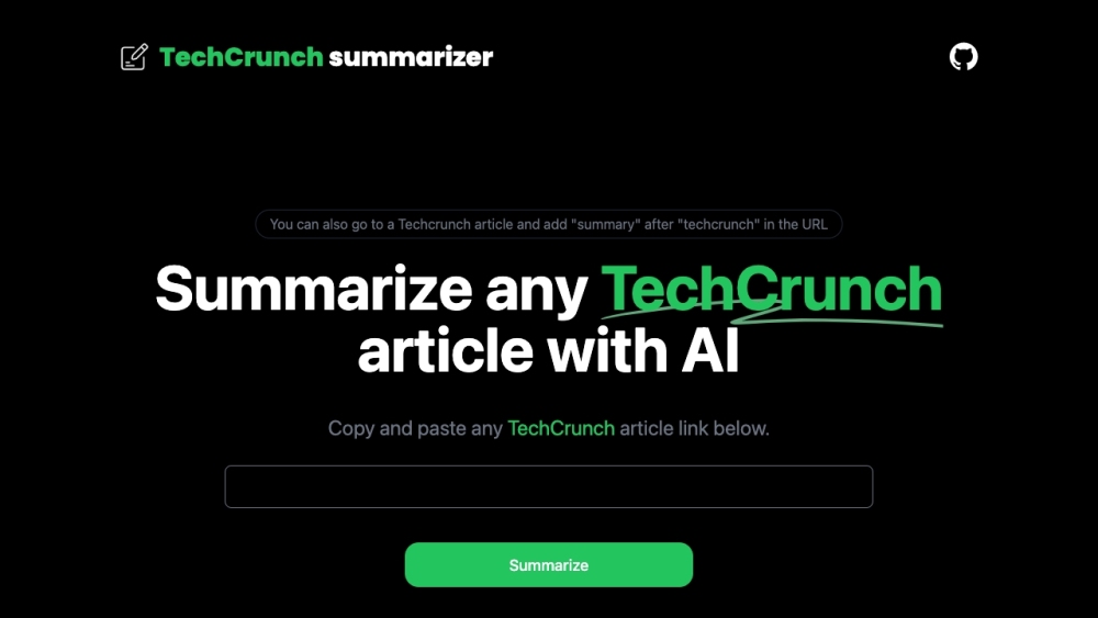 News Summarizer for TechCrunch: AI Tool