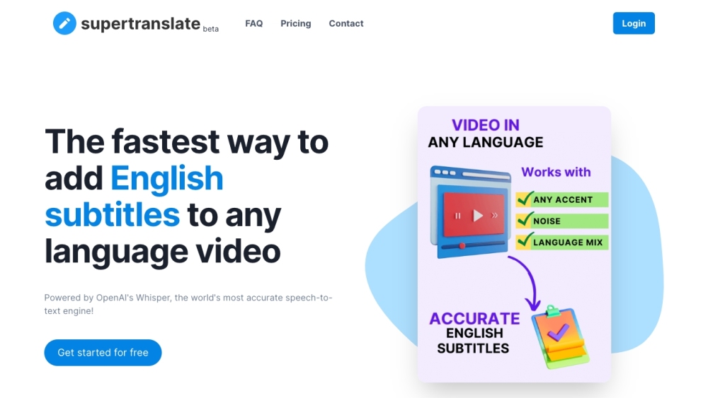 Supertranslate: Automatic Video Subtitles with AI Tool