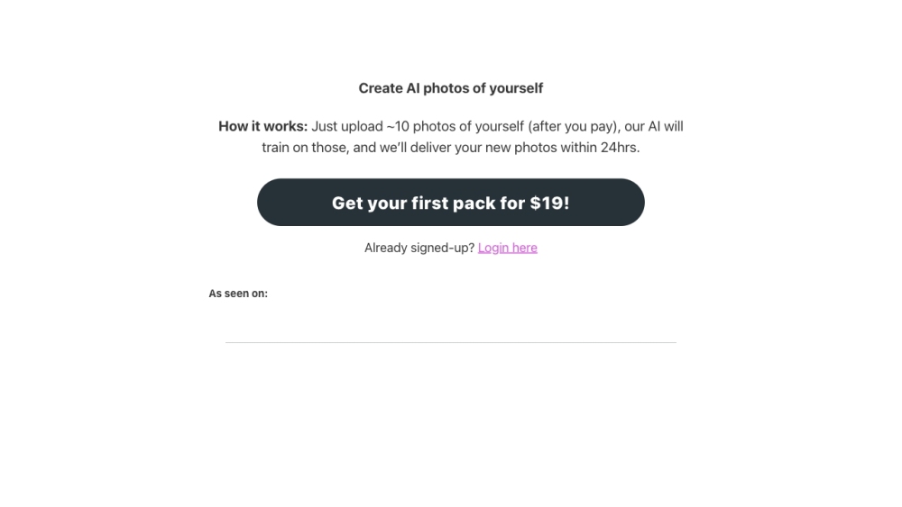 PhotoAI Website screenshot