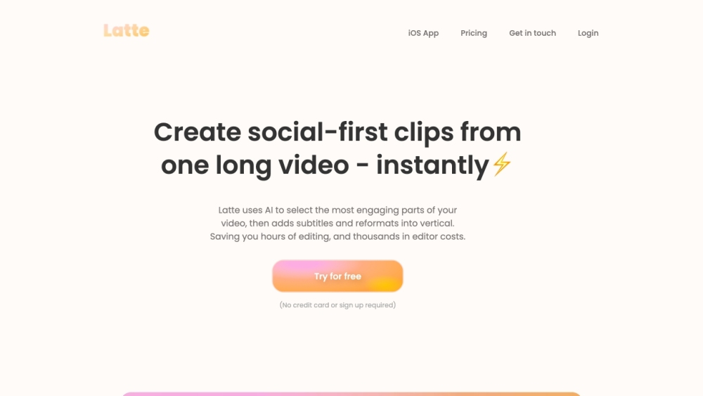 Latte Social: AI Tool for Engaging Video Snippets