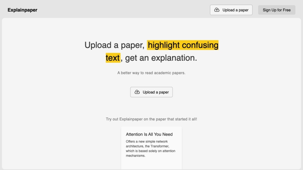 Explainpaper: AI Tool for Highlighting Confusing Text