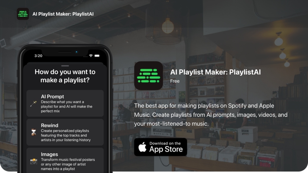 PlaylistAI: AI Tool for Spotify & Apple Music Playlists