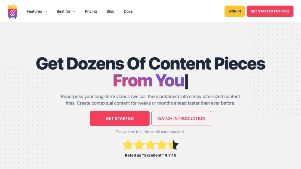 ContentFries Website screenshot