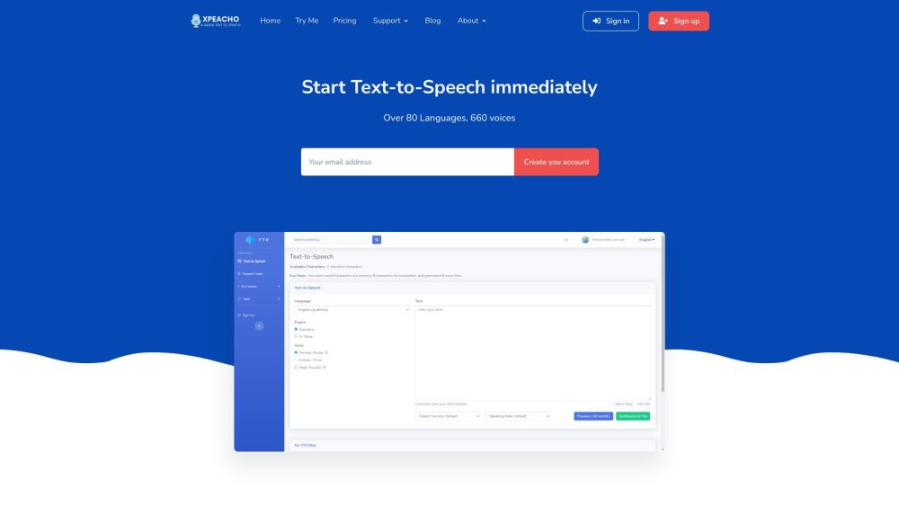 Xpeacho Best AI-Based Text To Speech: Transform Text into Voice