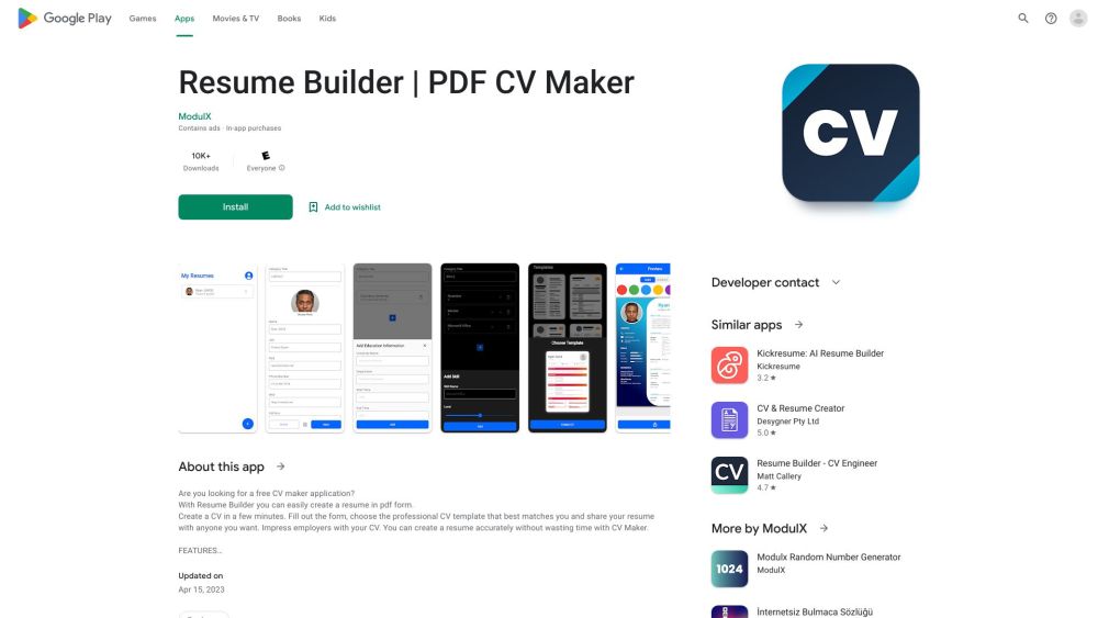 CV Maker: Create Professional CVs with Advanced AI Tool