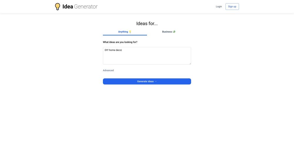 Idea Generator: AI Tool for Creative Ideas