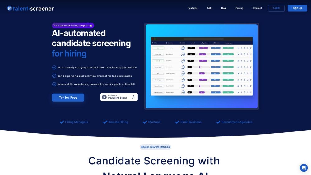 Talentscreener: AI Tool for Data-Driven Hiring