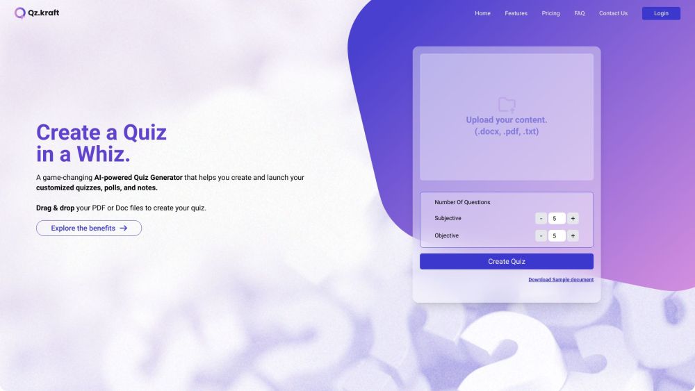 Qz.kraft: AI Quiz Generator, Create & Launch Customized Quizzes