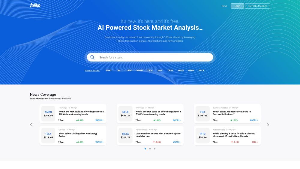 Foliko: AI Tool for Stock Predictions & News