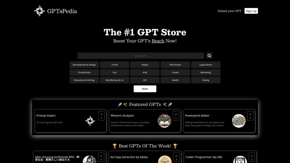 GPTsPedia: Top AI Tool Hub for GPT Discoveries