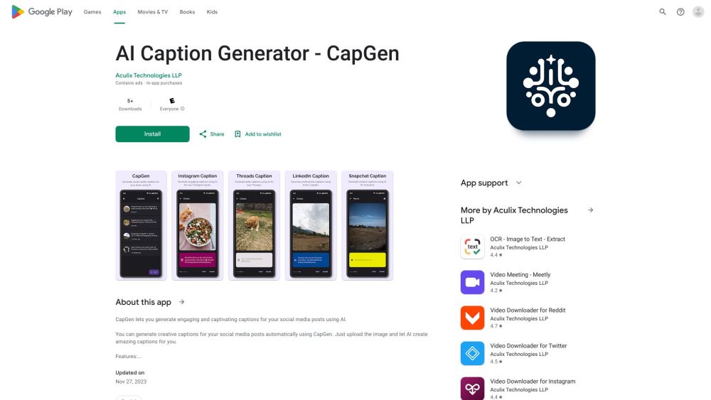 CapGen: AI Tool for Engaging Social Media Captions