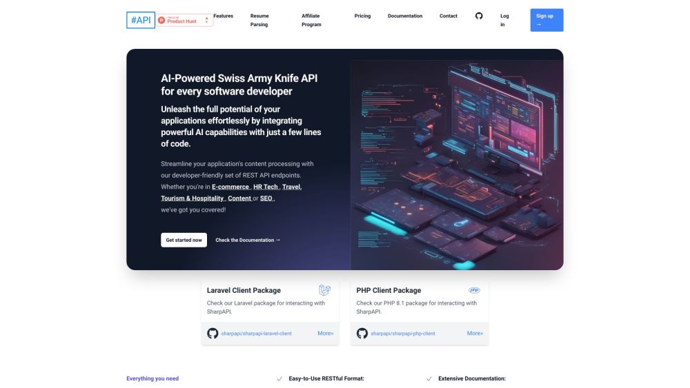 SharpAPI: AI Swiss Army Knife API for Developers
