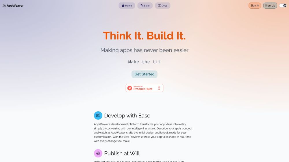 AppWeaver: AI Tool for App Development