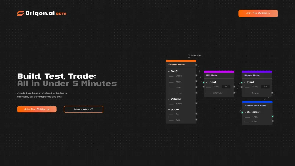 ORIQON.AI: AI Tool to Build Trading Bots Easily