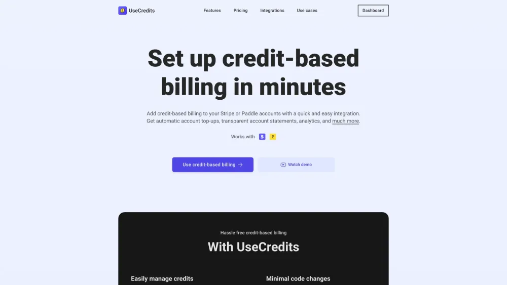 UseCredits: AI Tool for Credit-Based Billing