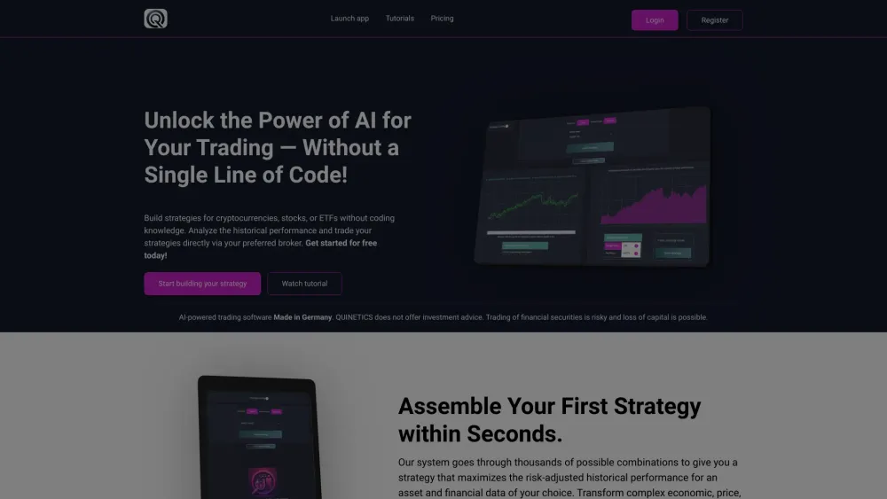 QUINETICS: AI Trading Tool for Strategies