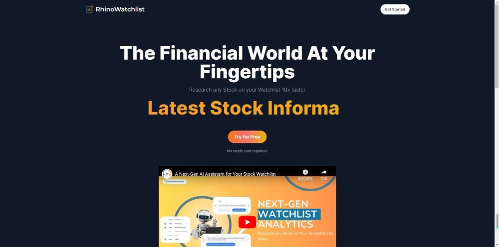 RhinoWatchlist: AI Tool for Stock Market Insights