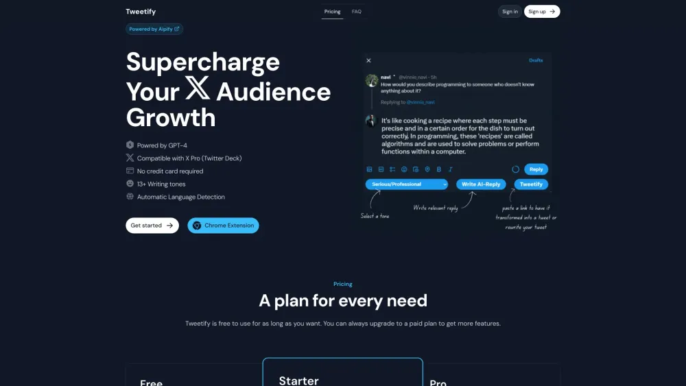Tweetify: AI Tool for X Growth & Social Media Automation