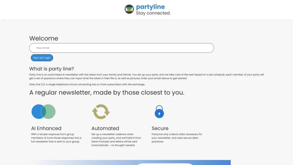 PartyLine: AI Tool for Family & Friends Updates