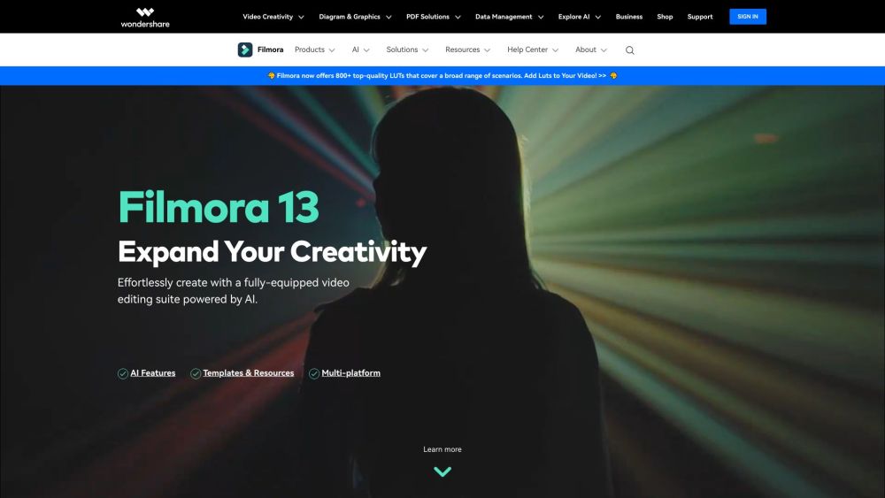 Wondershare Filmora: AI Tool for Video Editing Simplicity