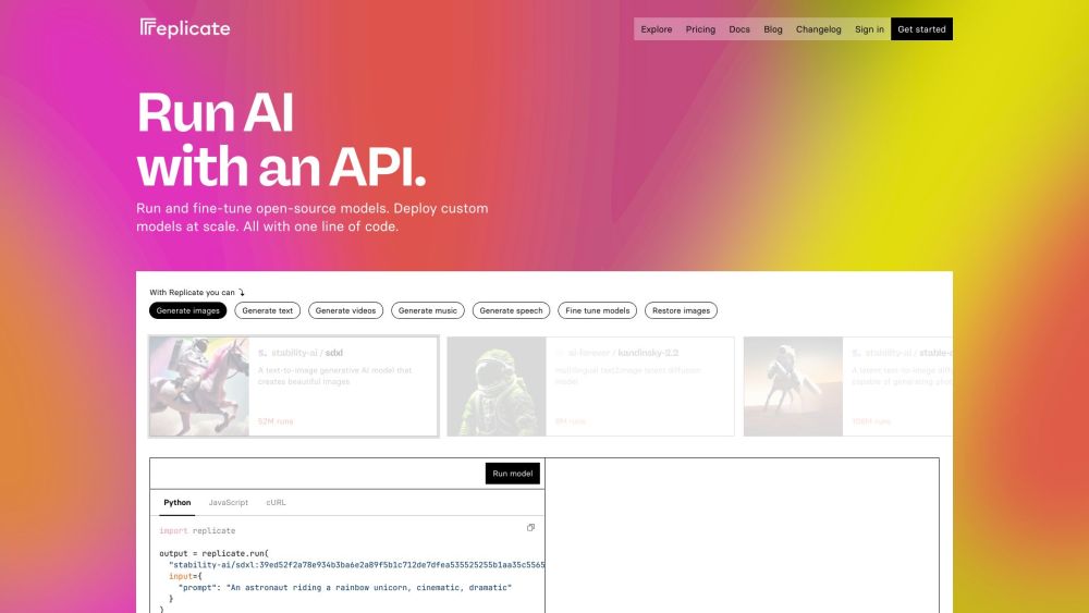 Replicate AI: AI Tool for Running Open-Source ML Models via Cloud API