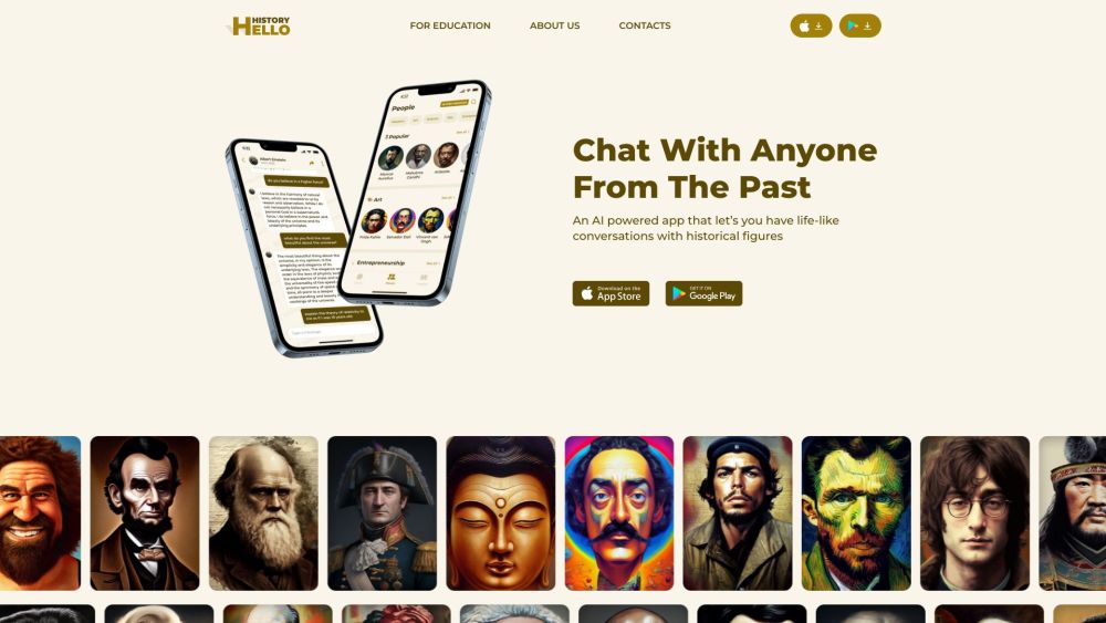 Hello History: Lifelike Conversations with Historical Figures - AI Tool