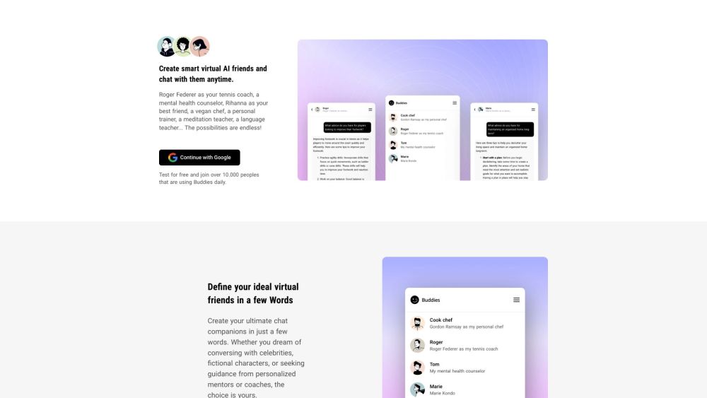 Buddies: AI Tool for Creating Smart AI Friends