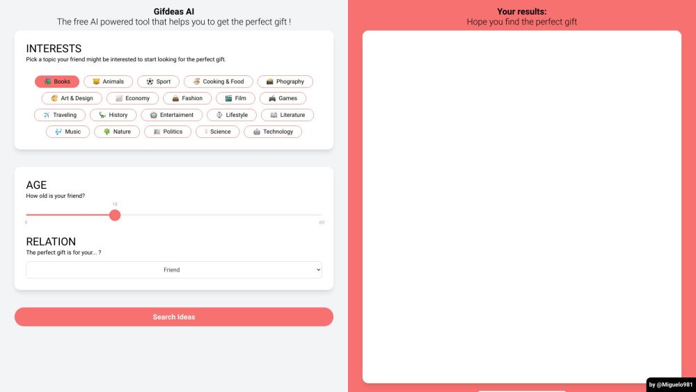 Gifdeas AI: Personalized Gift Ideas AI Tool