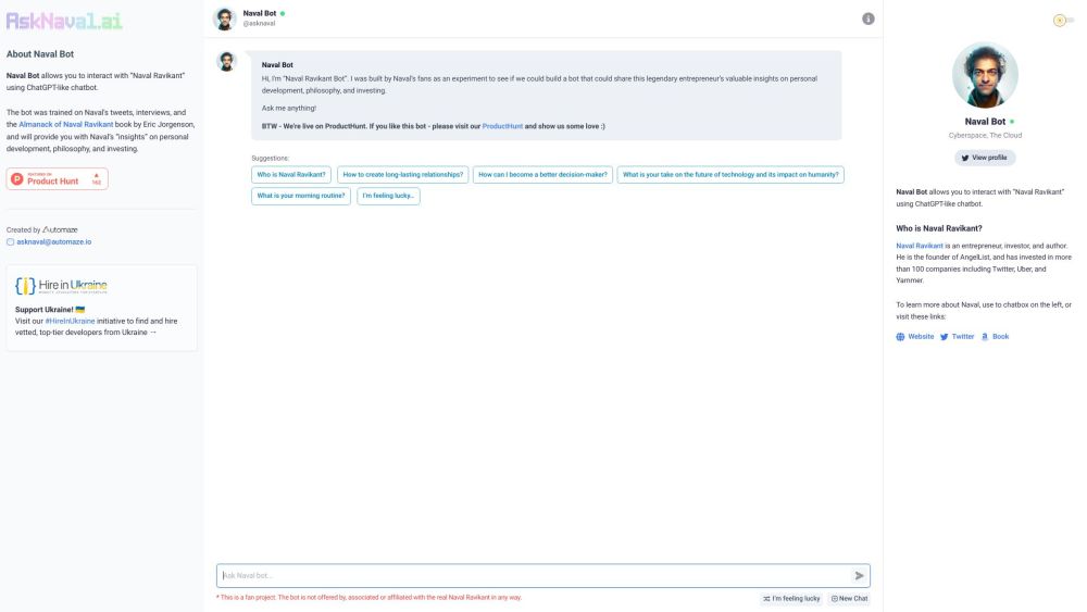 Ask Naval (AI Chatbot): AI Tool for Entrepreneurial Wisdom & Conversations