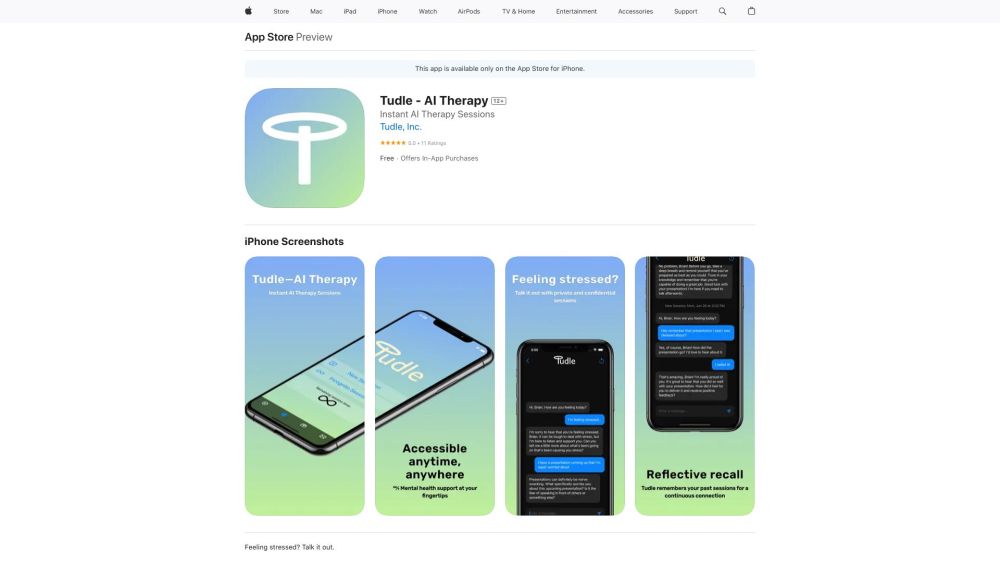 Tudle: AI Therapy App for Mental Well-being