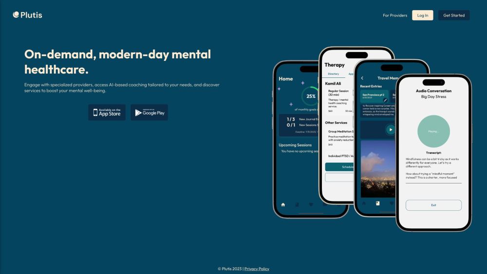 Plutis: AI Tool for Mental Health Enhancement