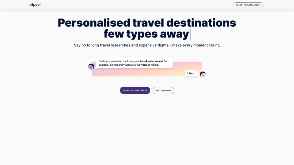 tripsei: AI Tool for Personalized Travel & Flight