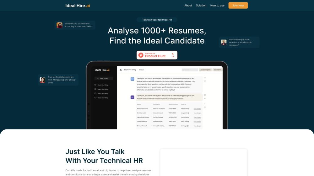 Ideal Hire: AI Tool for Quick and Accurate Hiring