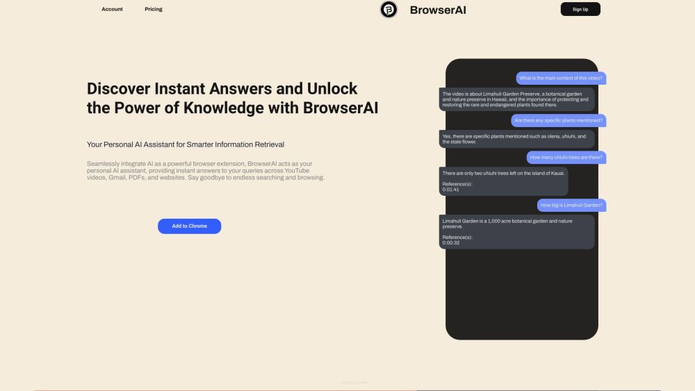 BrowserAI: AI Tool for Instant Answers