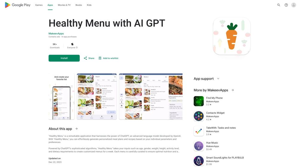 Healthy Menu: AI Tool for Meal Plans