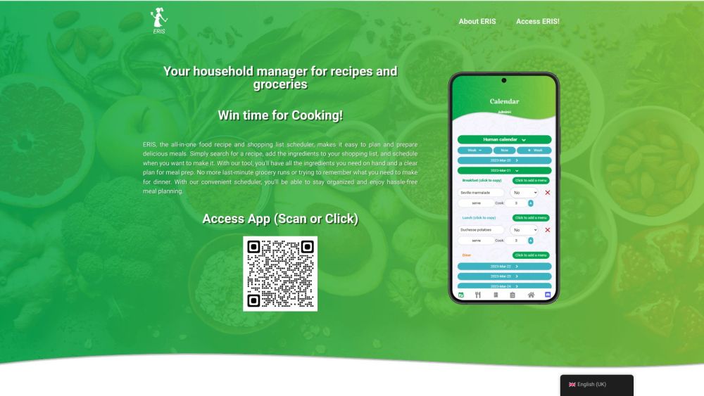 ERIS: Plan & Prepare Meals with AI Tool