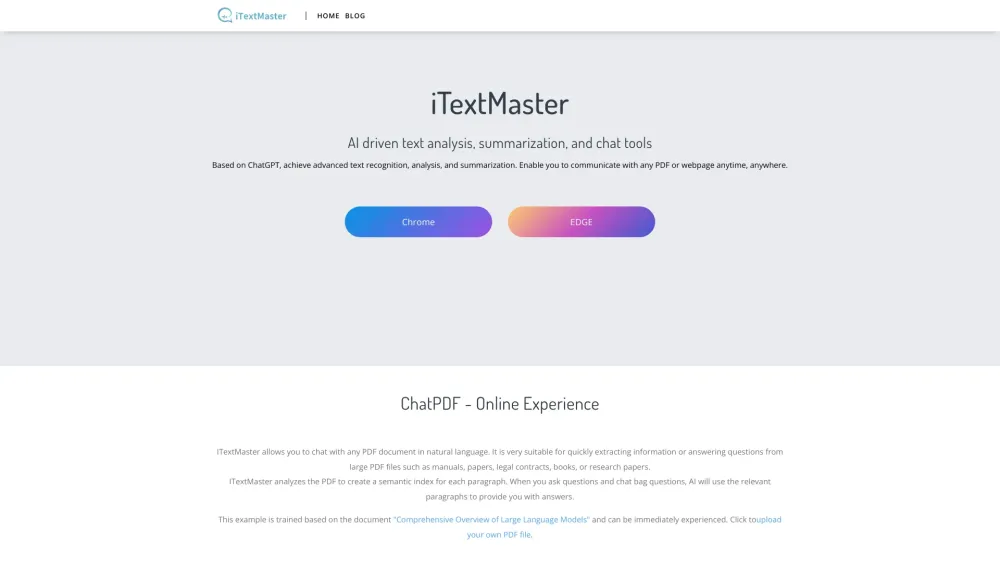 iTextMaster: AI Tool for Fast Reading & Webpage Summarization