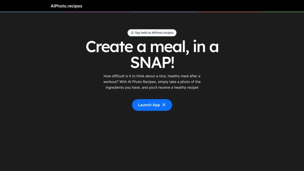 AIPhoto.Recipes: AI Tool Creates Healthy Meals